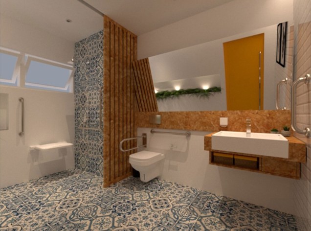 1º lugar categoria Design de Interiores - Banheiro Home Care por Natalia Lacerda Prado 1º lugar categoria Design de Interiores - Banheiro Home Care por Natalia Lacerda Prado