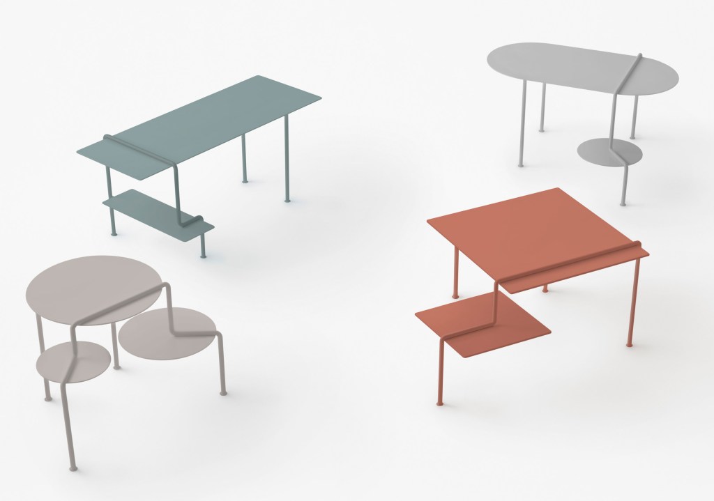 mesa em cascata por Nendo Design