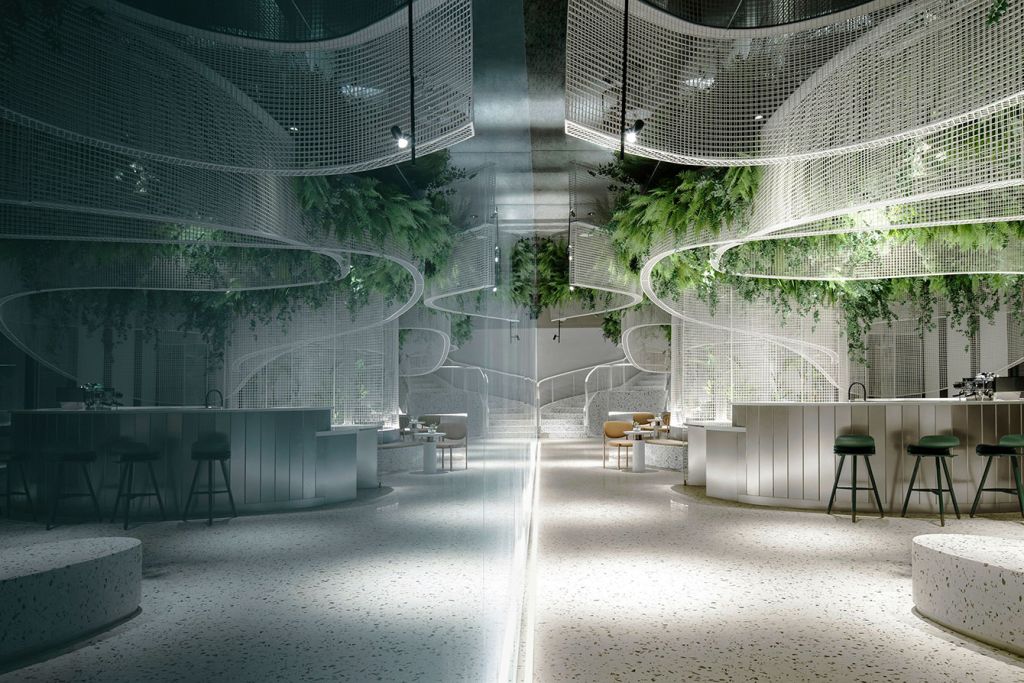 A Karv One Design, empresa sediada em Hong Kong, criou uma atmosfera de sonho no Vista Café, recentemente inaugurado em Fujian, China.