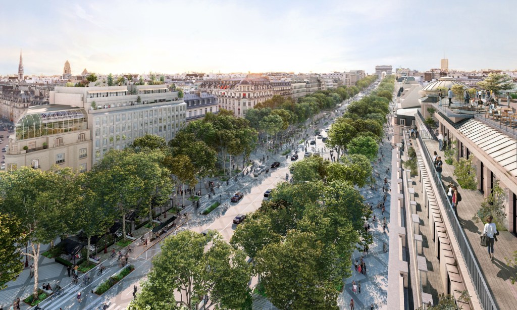 Ilustração do futuro projeto de jardim urbano linear em Paris.