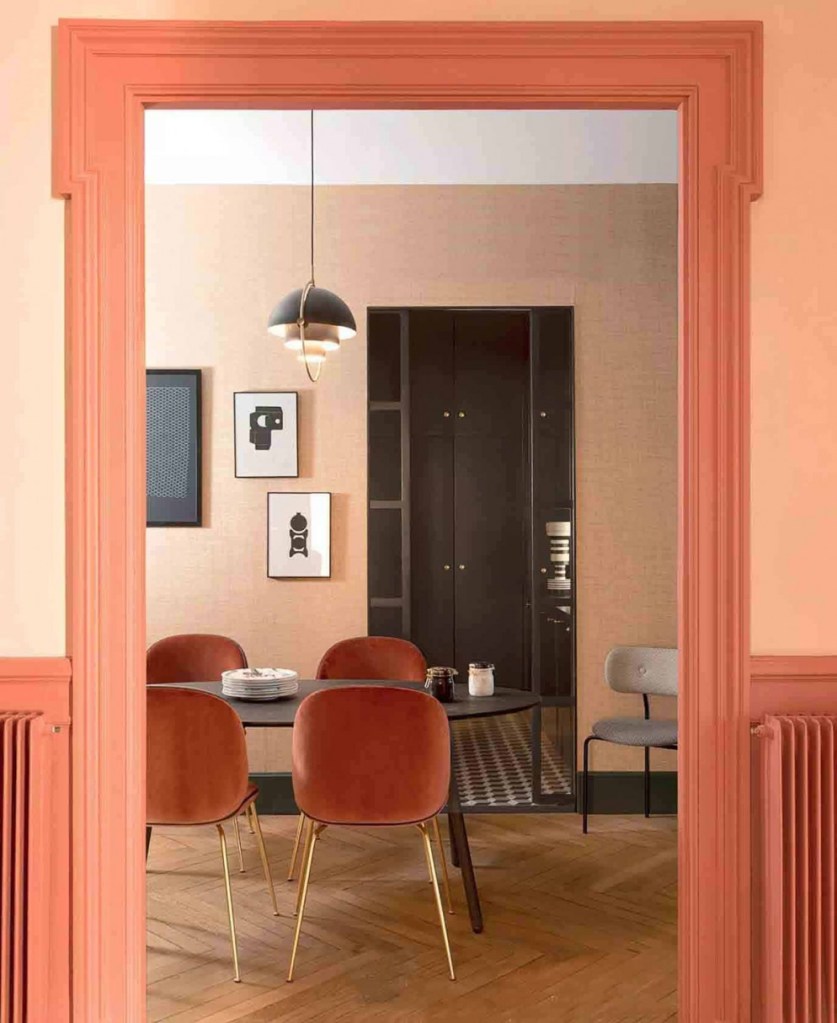 cor pessego 3 decoração; cor pêssego; inspirações; arquitetura; sala de estar; sala de jantar; cozinha; casa; apartamento