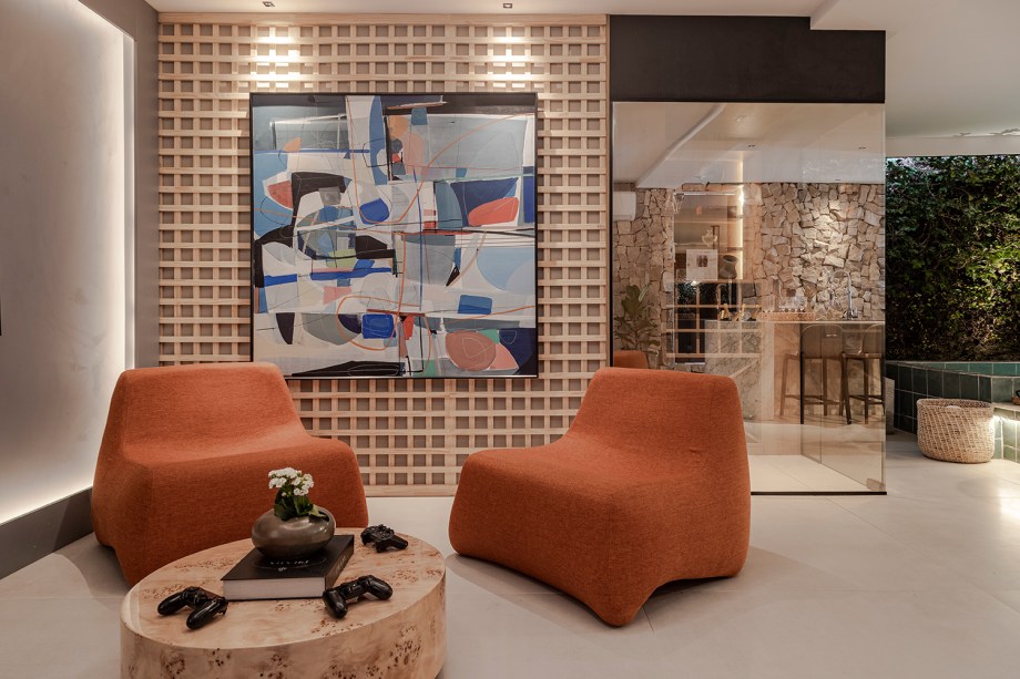 Dois A Arquitetura e Interiores - Lounge da Família. Projeto da CASACOR Bahia 2022.
