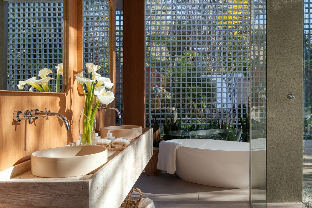 Suíte Lite Igor Zanon CASACOR Minas Gerais 2021 quarto MDF brises jardim madeira decoração