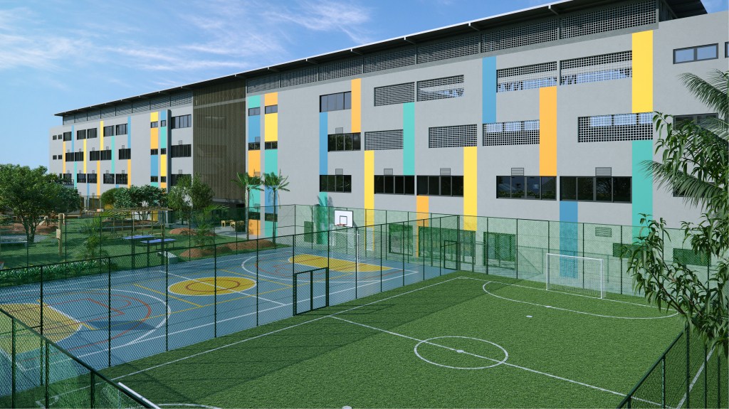 amb_fachada_tras_rgb campus escolar sustentável; miguel pinto guimarães; sustentabilidade; arquitetura bioclimática;