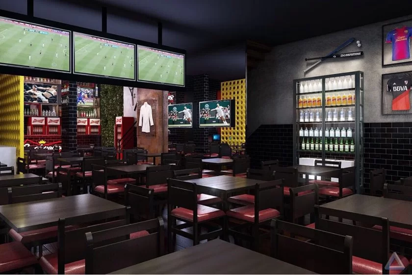 buddy-bar Buddy Bar, bar de futebol, bar decoração futebol