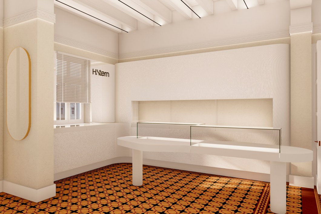 <b>Woodberry Arquitectura - Conserjería y Joyería del Hotel.</b> "Damos as boas-vindas aos nossos hóspedes com uma proposta que valoriza o interior do pavilhão, com destaque para a sua história e arquitetura. É por isso que nossos móveis são desenhados em tons de branco e texturas finas, para que se misturem com as formas orgânicas das joias, das obras de arte e dos objetos", explica o escritório. <b>Woodberry Arquitectura - Conserjería y Joyería del Hotel.</b> "Damos as boas-vindas aos nossos hóspedes com uma proposta que valoriza o interior do pavilhão, com destaque para a sua história e arquitetura. É por isso que nossos móveis são desenhados em tons de branco e texturas finas, para que se misturem com as formas orgânicas das joias, das obras de arte e dos objetos", explica o escritório.